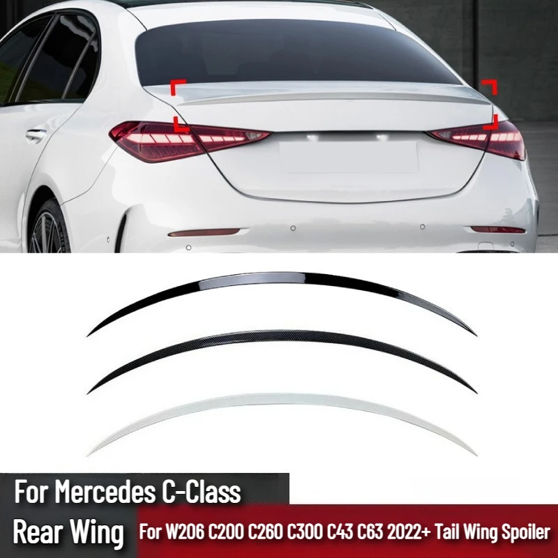 

For Mercedes C-Class W206 C200 C260 C300 C43 C63 2022+ AMG Tail Wing Fixed Wind Spoiler Rear Wing Decoration Accessory Auto Part