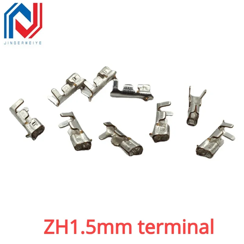 100pcs Zh1.5mm terminal Pitch 1.5mm Continuous Winding Terminal Languette Connector Cold Crimping Head Phosphor Copper Terminal