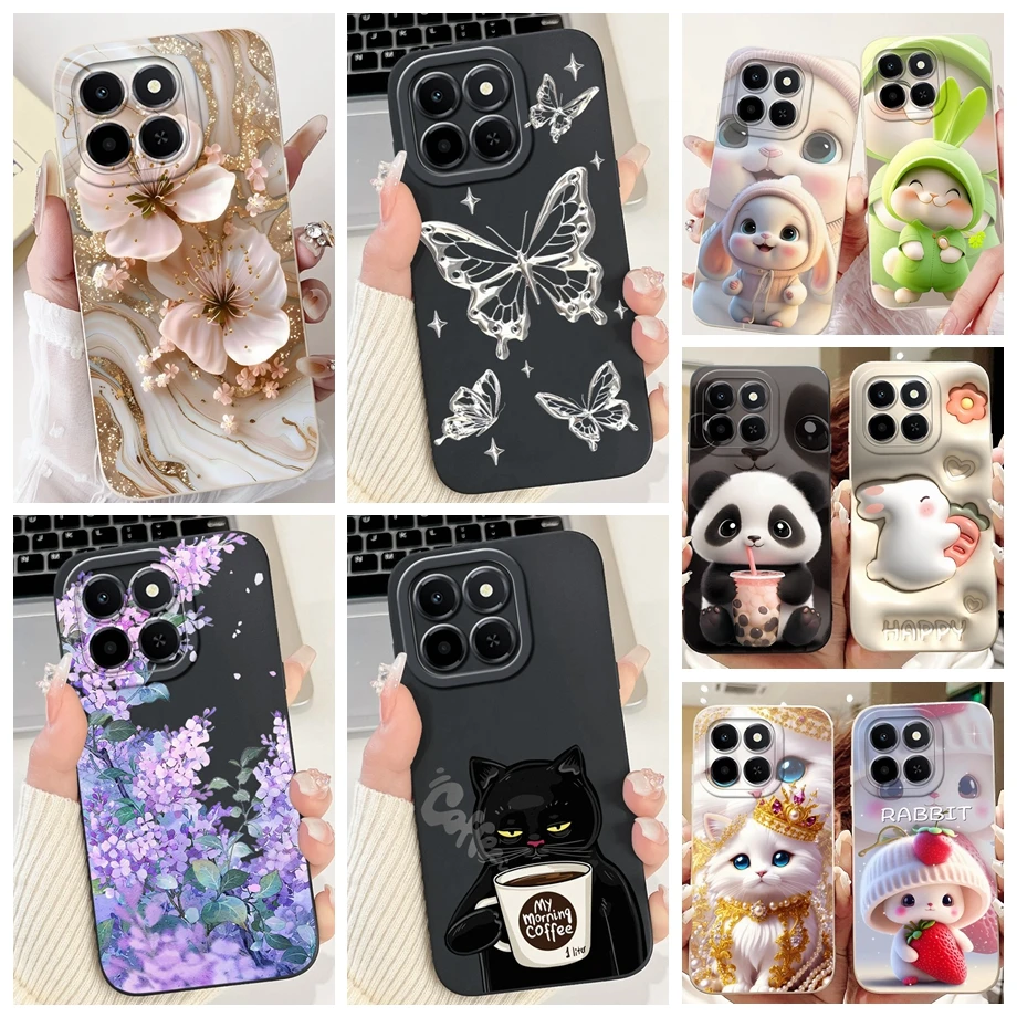 

For Honor X6c Case New Fashion Cartoon Luxury Girly Painting Funda For Huawei Honor X6C X6 C X 6C Cover Matte Liquid Silicone