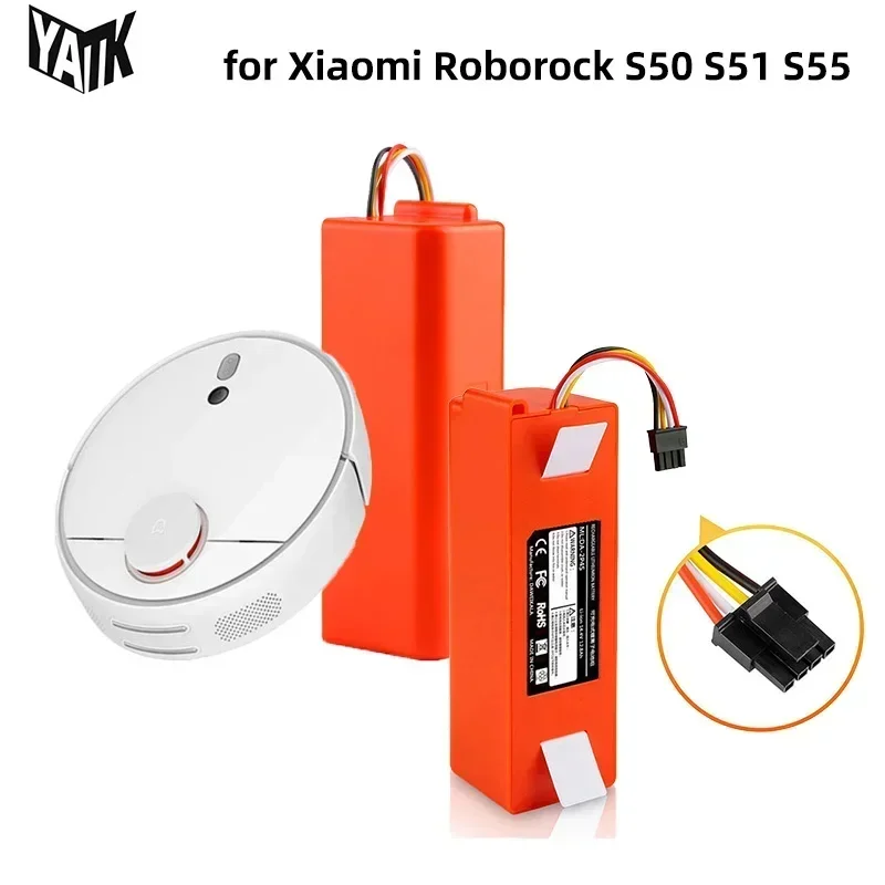 

5200mAh 14.4V Battery for Xiaomi 1S and Roborock S50 T60 Robotic Vacuum Cleaner Replacement for S51 S55 S5 Max C10 E20 E35 Parts