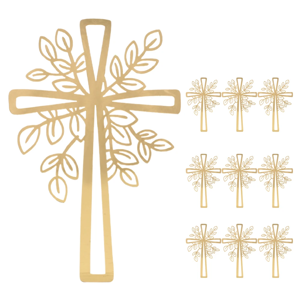 

10pcs Cross Cake Toppers Acrylic Material Baptism Party Decorations Easy to Use Cake Decorating Kits Photo Props