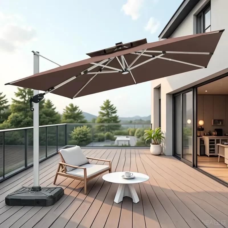 ร่มสนาม LED แบบพับได้ขนาดใหญ่ 3 เมตร สำหรับร้านอาหาร โรงแรม สนามเด็กเล่น ฟิตเนสกลางแจ้ง รับทำโลโก้ OEM