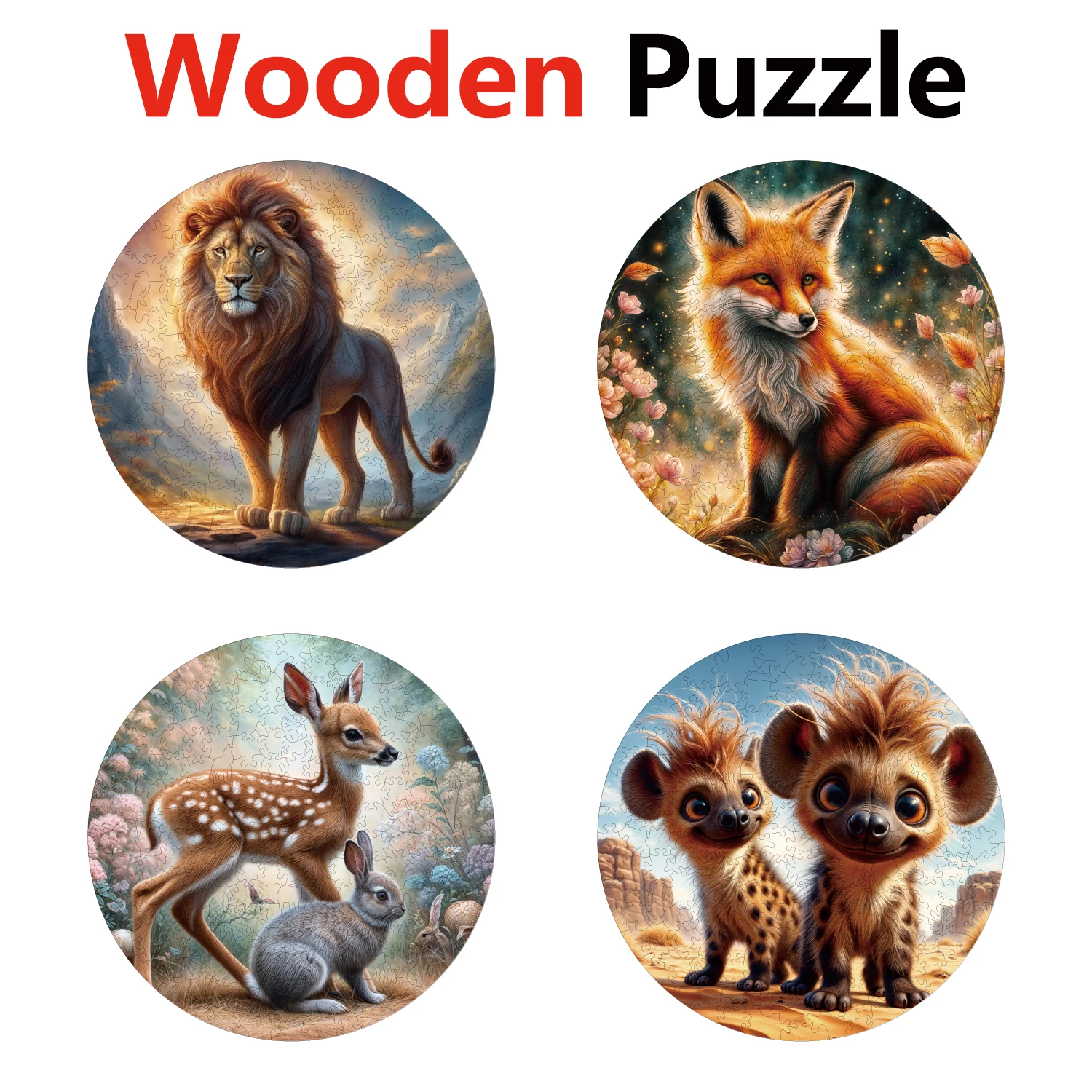 

Пазлы с изображением льва, лисы, оленя, животных, высококачественные головоломки, деревянные головоломки, лучший рождественский подарок