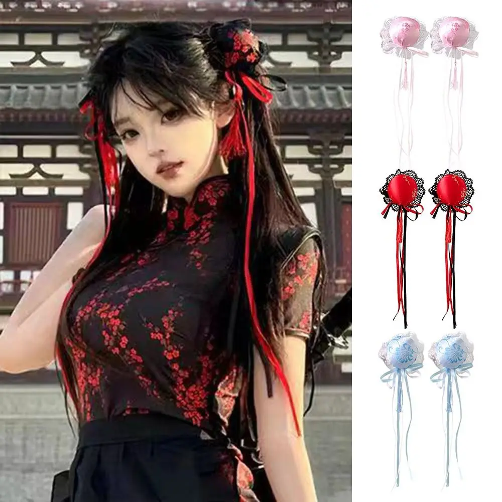 New Chinese Style Lolita Headdress Kawaii Handmade Hairclips Cosplay Traditional Cheongsam Hair Bag Women