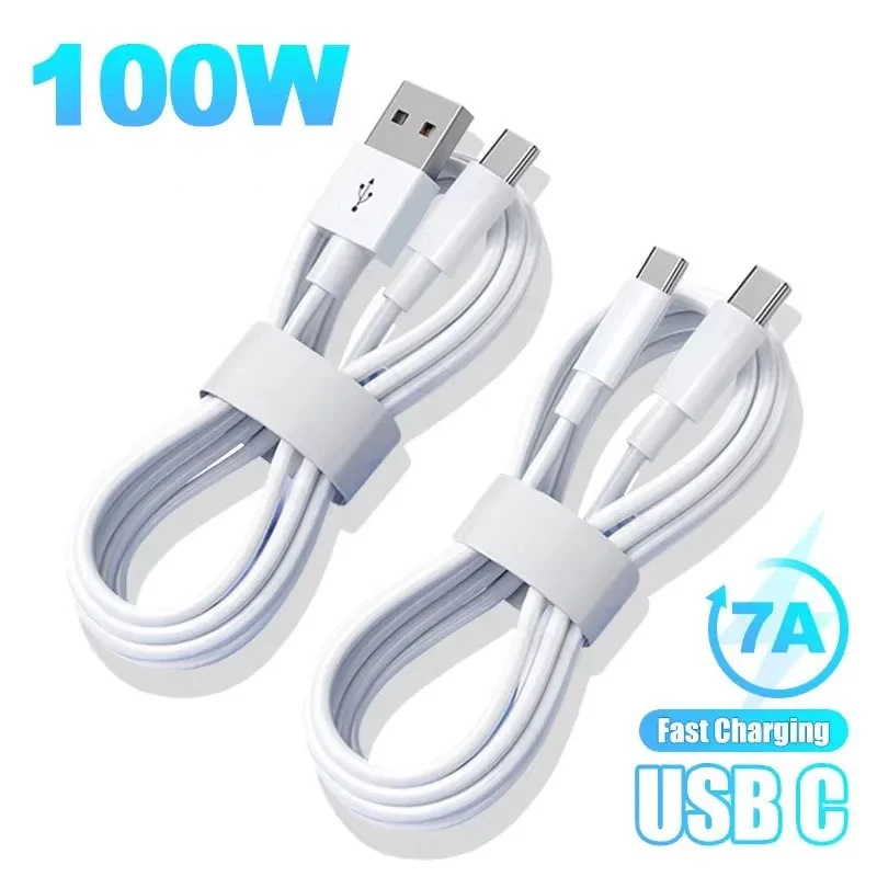 1/5/10PCS 7A 100W Type C USB Cable Super-Fast Charge Cable for Huawei Xiaomi Fast Charging USB Charger Cables Data Cord