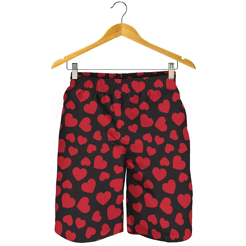 Love Heart Graphic Short Pants For Men Women 3D Printed Beach Shorts Summer Quick Dry Swimming Trunks Cool Surf Board Shorts