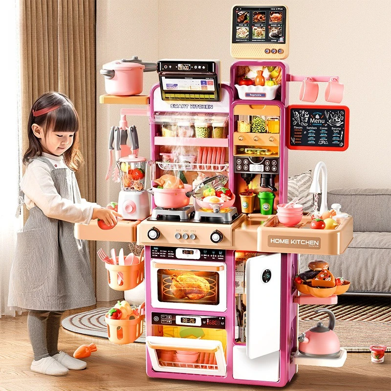 Kids Toys Pretend Play Kitchen Toys Simulation Food Cooking Girl Boys Educational Game House Interactive Toys for Children