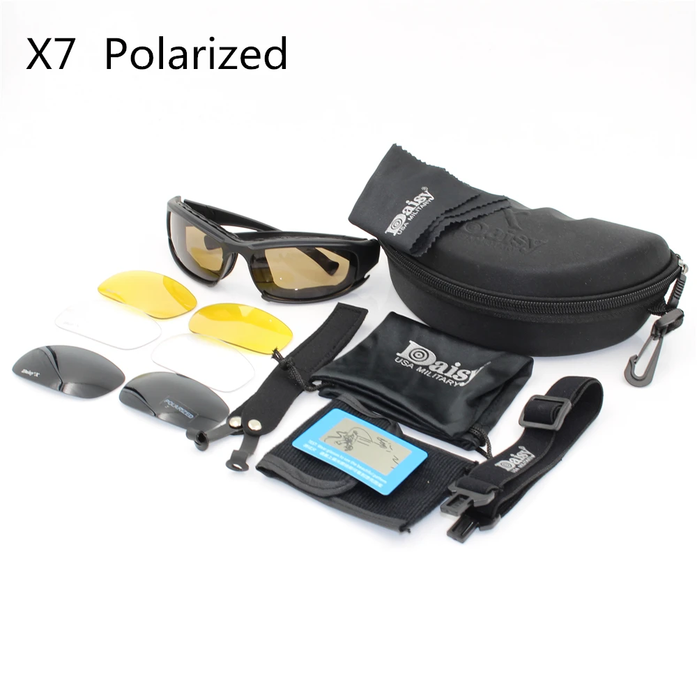 Daisy X7 Brille für Herren, Militär-Sonnenbrille, polarisiert, kugelsicher, für Airsoft, Schießen, Gafas, Rauchglas, Motorrad- und Fahrradbrille – Detail 1