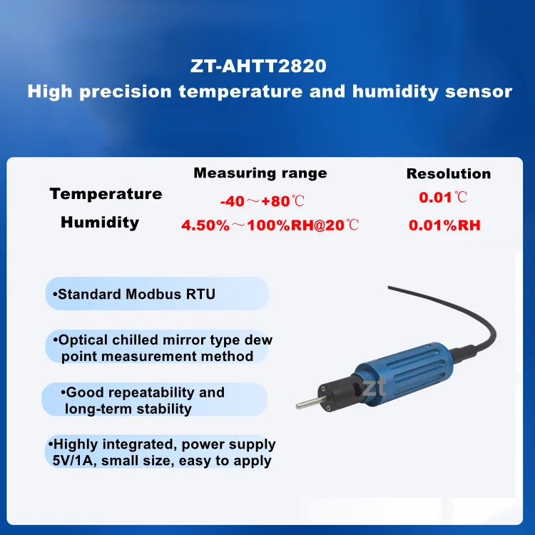 ensure measurement accuracy  in harsh environment Optical chilled mirror temperature and humidity sensor/dew point meter