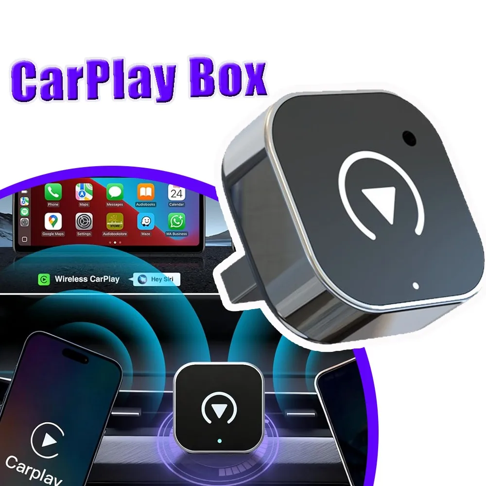 

Беспроводной адаптер CarPlay и Android Auto 2-в-1: преобразователь проводного CarPlay в беспроводной, 5 ГГц Wi-Fi, USB Type-C, умный автомобильный аксессуар