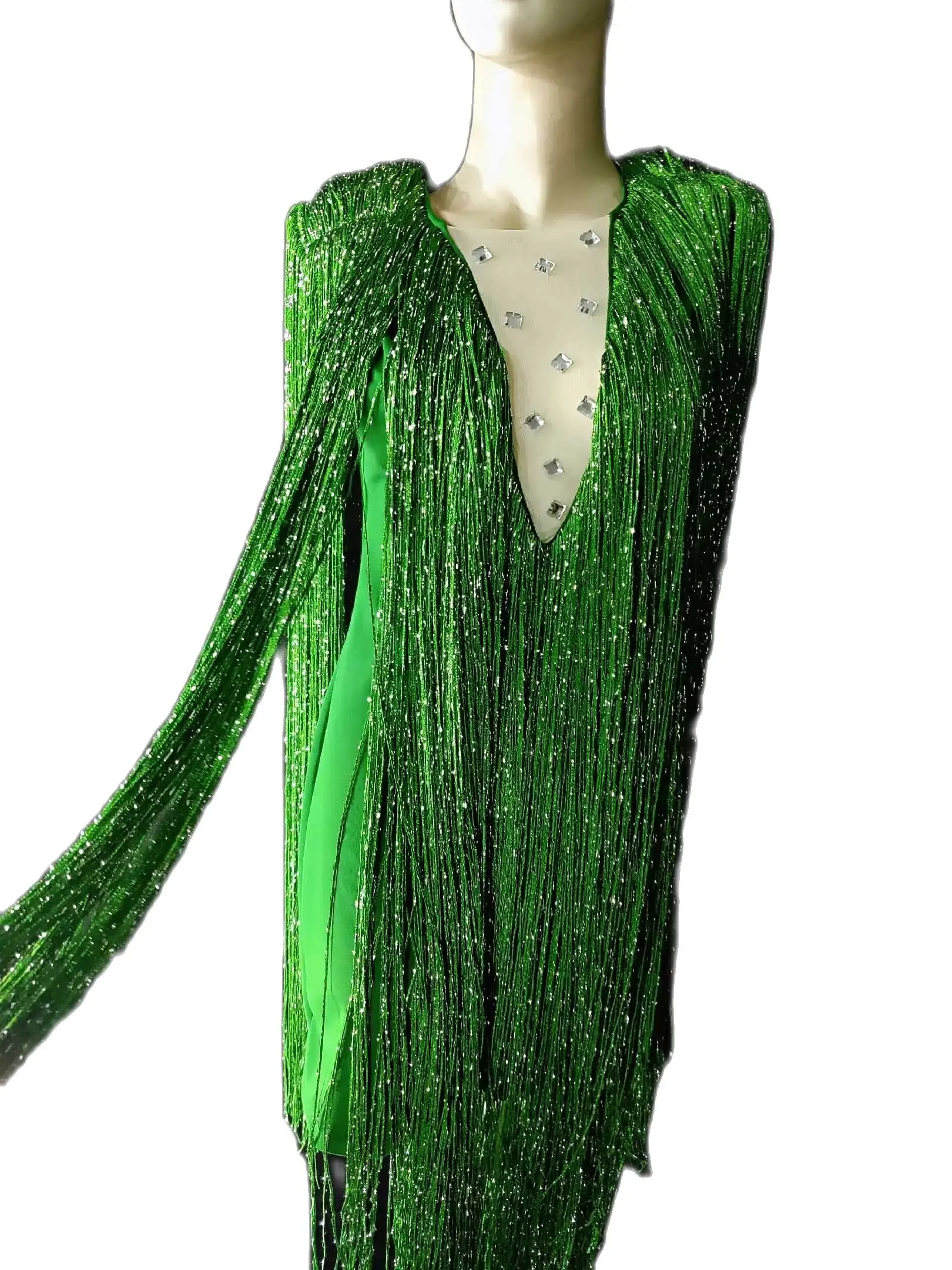 Nieuwe Vrouwen Sexy Ronde Hals Spaghettibandjes Fringe Bodycon Mini Jurk Kwasten Backless Gatsby Cocktail Club Party Jurken