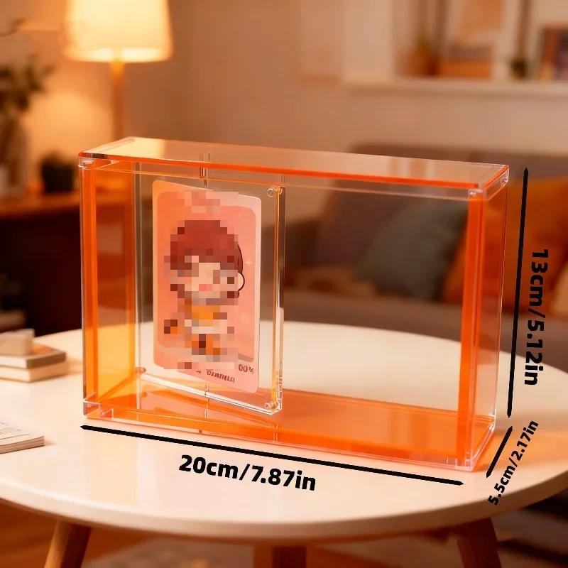 Acrylic Blind Box Display Stand Transparent Dustproof Figurine Character Card Rotating Display Frame Mystery Box Storage Cabinet