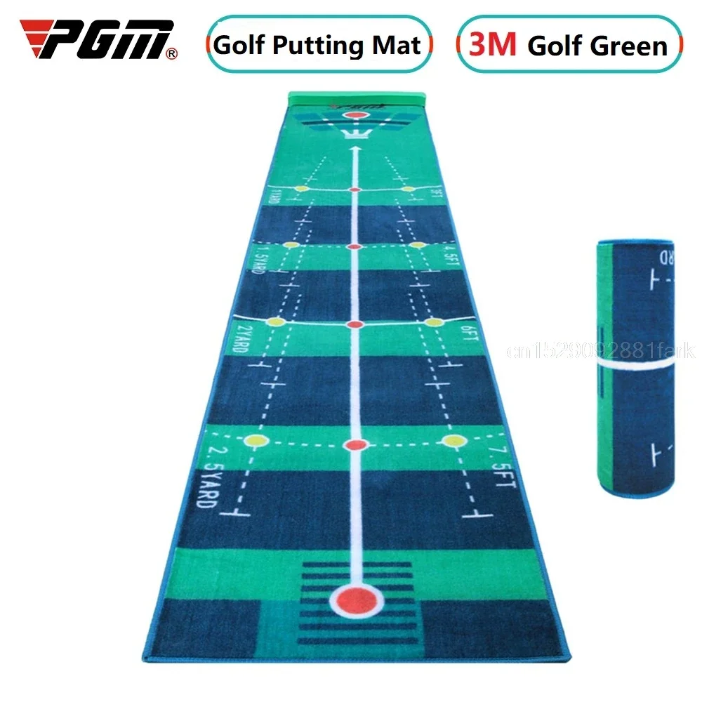 PGM Golf Putting Green Golf Putter Putting Mat Trainer Indoor Mini Golf Equipment Training Aids Blanket Kit Mat for Home Office