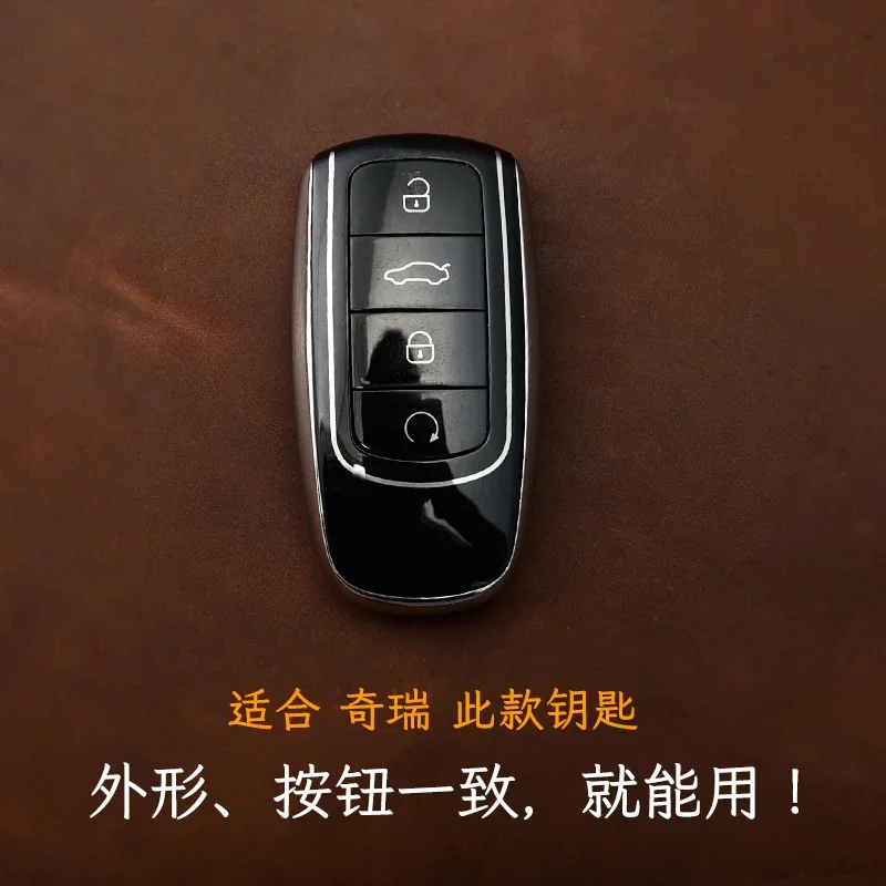 For Chery Tiggo 8 Plus 9 Arrizo 8 Jaecoo J6 Handmade High-End Genuine Leather Key Case Cover Protective Shell Car Accessories