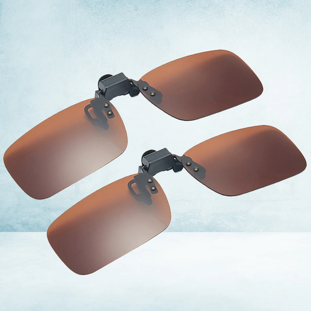 

2 Pcs Polarized Sunglasses Clip Pieces Lightweight Durable Safe Driving Summer Outdoor Travel Square Glasses Polarized Light