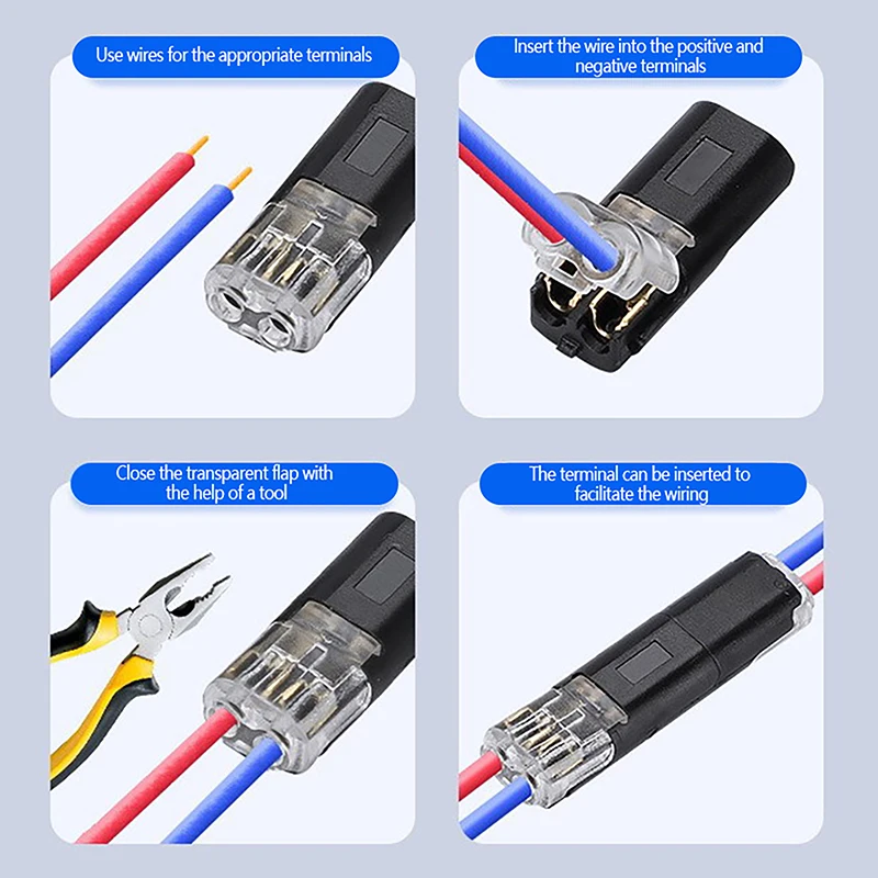 Conector impermeável de 2 pinos, macho e fêmea, fio 20AWG, adequado para carro, caminhão, barco, outra conexão de fio, 5 pares