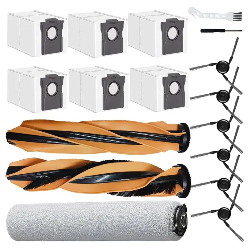 17PCS Spazzola principale Rullo Mop Sacchetti per la polvere Spazzola laterale per Dreame Mova Z60 Ultra Robot Aspirapolvere