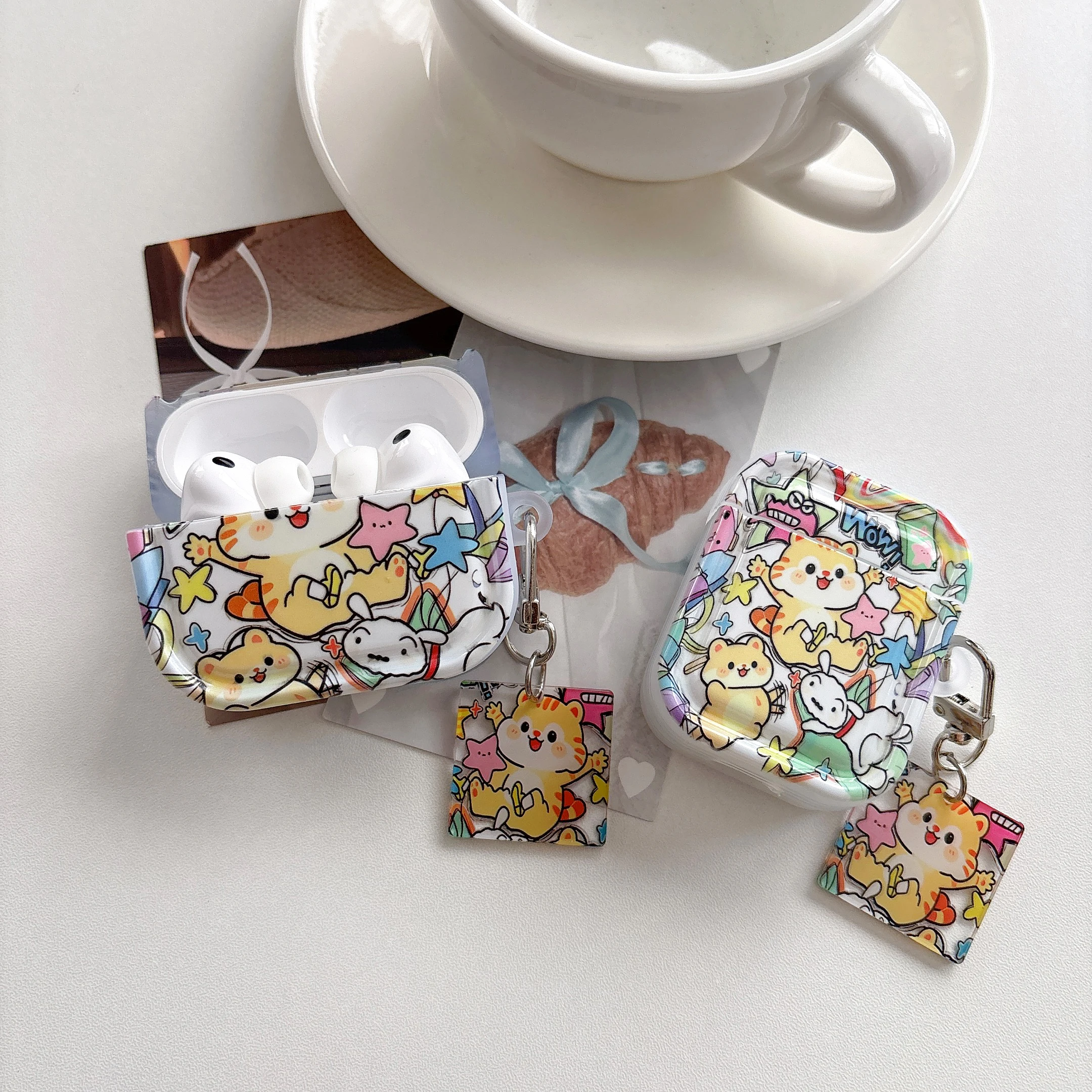 

Animal Carnival pattern TPU earphone shock-proof case, suitable for AirPods 4, 3, 2, 1 Pro, Pro 2, Pro 3, etc.