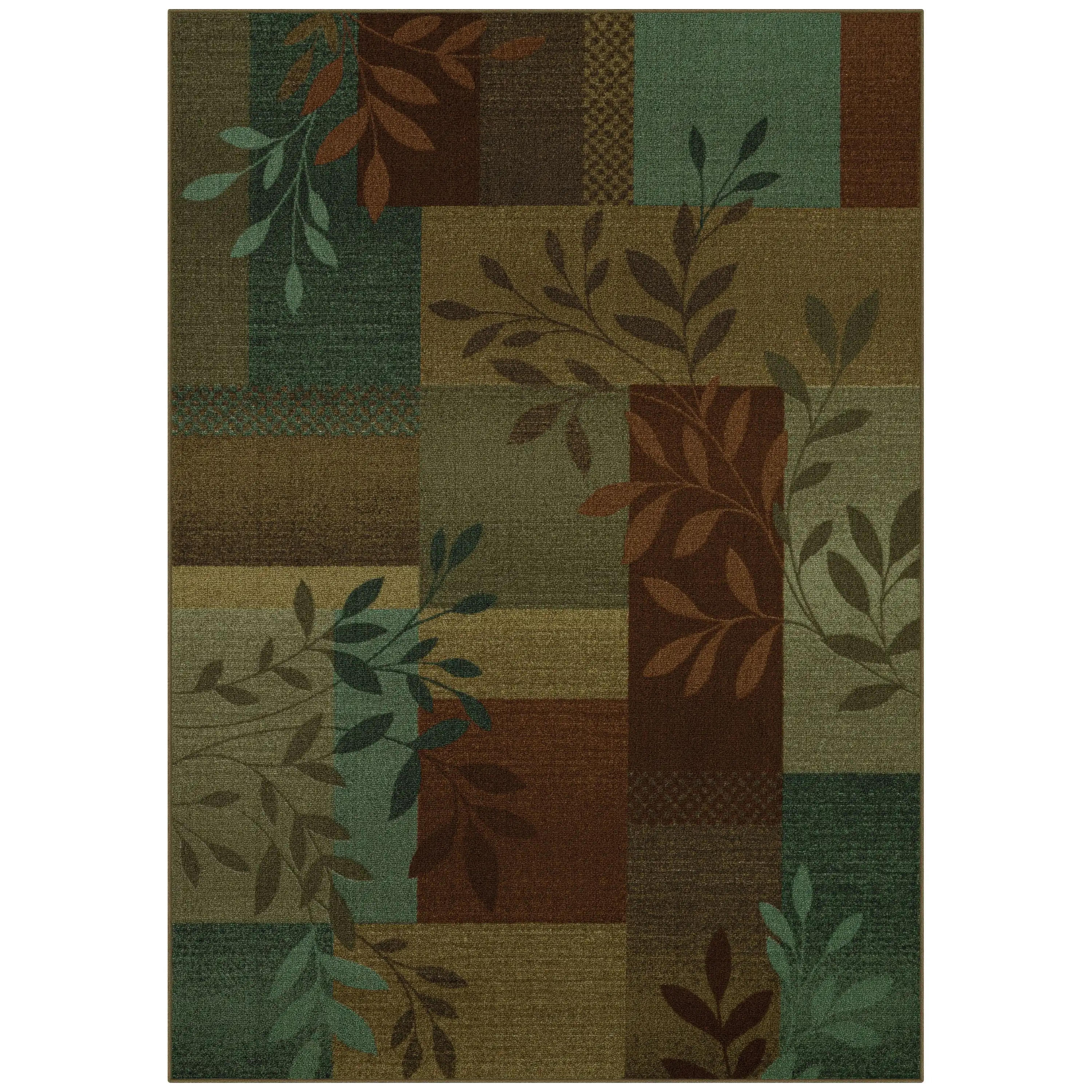 

Традиционный многоцветный домашний коврик Leaf Block, 5 x 7 футов