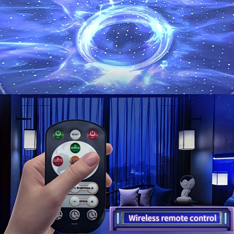 Galaxy Projector Starry Night Light, Space Black Hole Robot Starry Night Projector with Remote Control, Dimmable, For Game Room