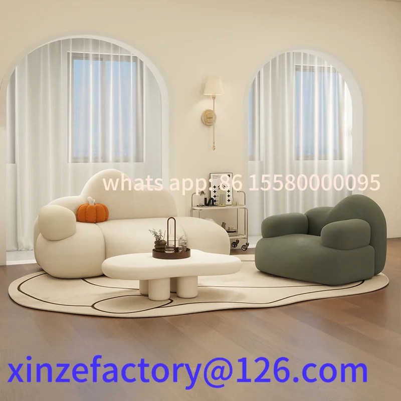 

Customizable cloud sofa cream wind rest area reception clothing store double vacuum compressed puffs