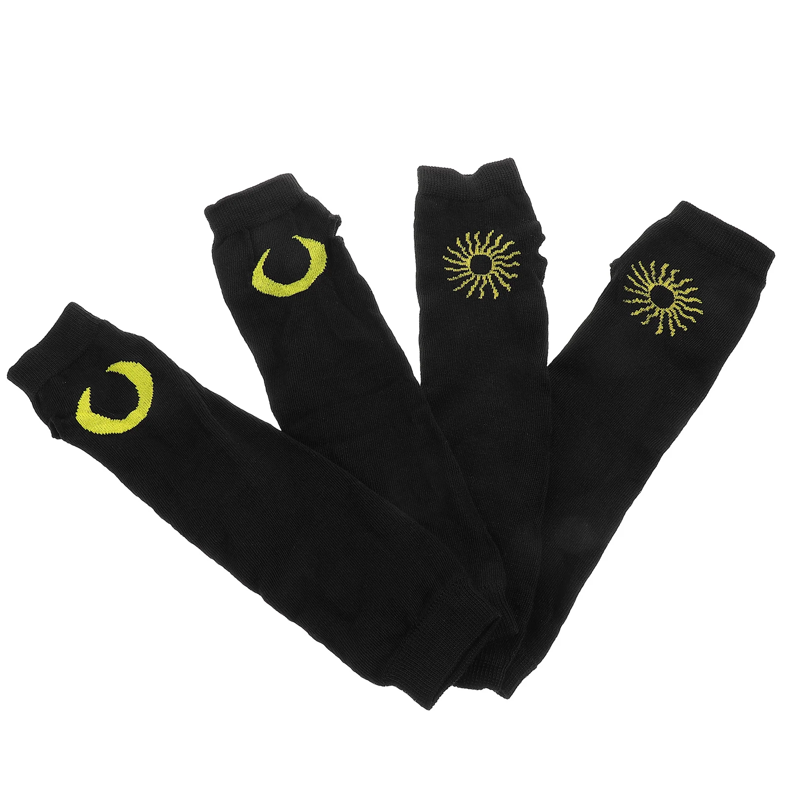 

2Pairs Japanese Ninja Fingerless Gloves Half Finger Design Cosplay Accessories Wrist Warmers Costume Parties Ninja Costume