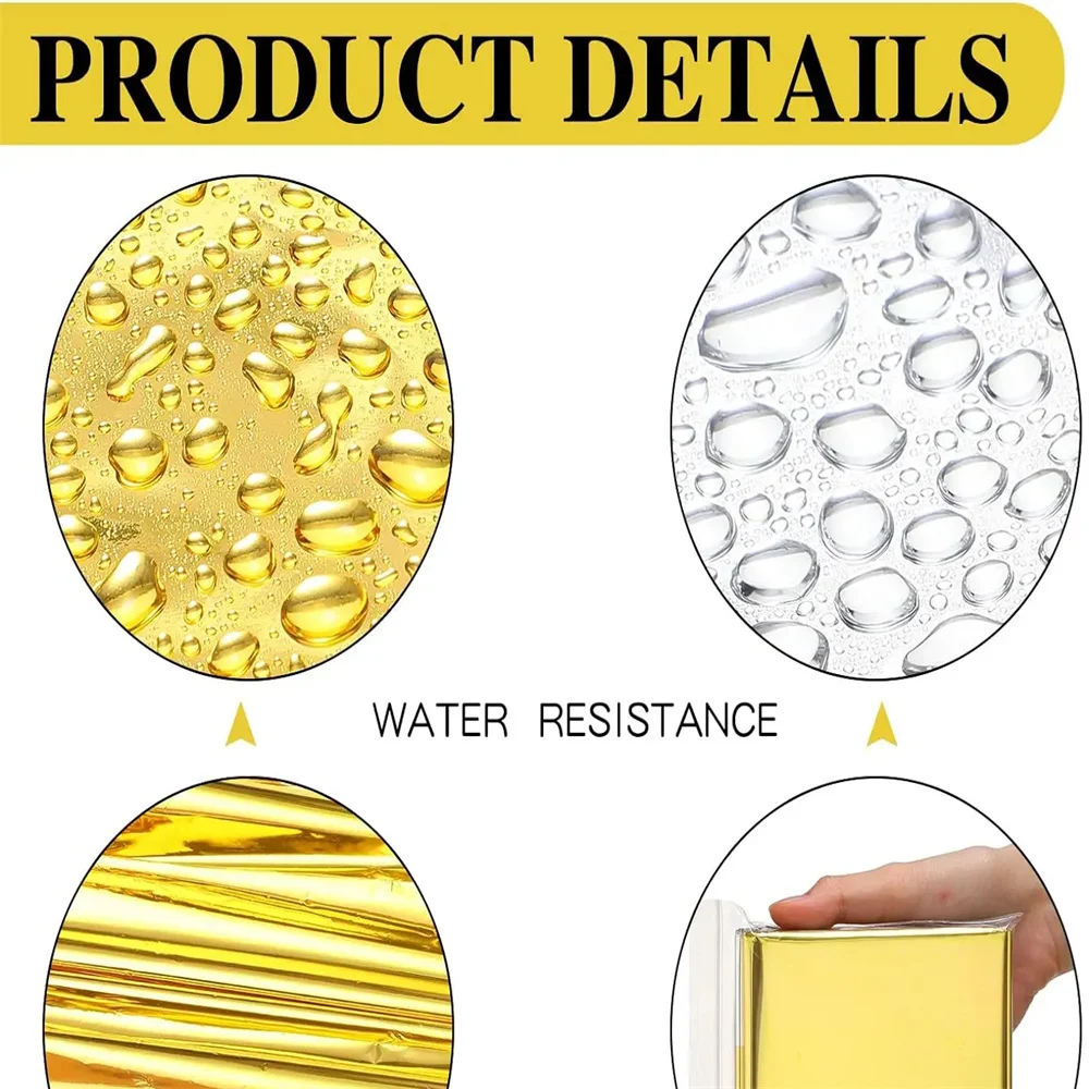 Hiking, mountain climbing, emergency blankets, camping, survival equipment, gold and silver double-sided insulation, sun protect image 5