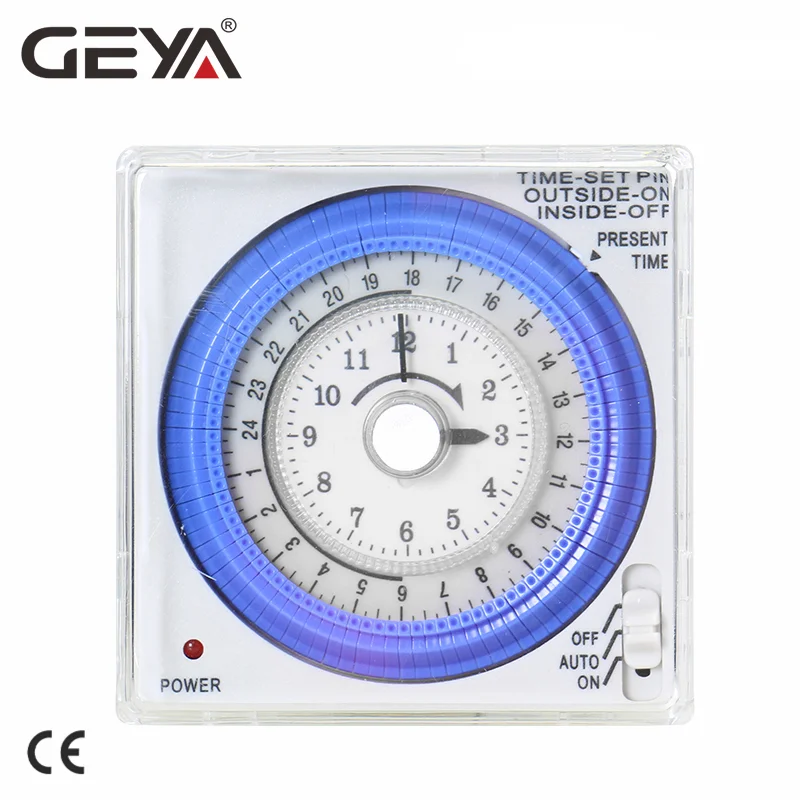 GEYA TB37 Mechanical Din Switch Timer 110V OR 220V 15 Minute Adjustable Timer Manual or Automatic Control