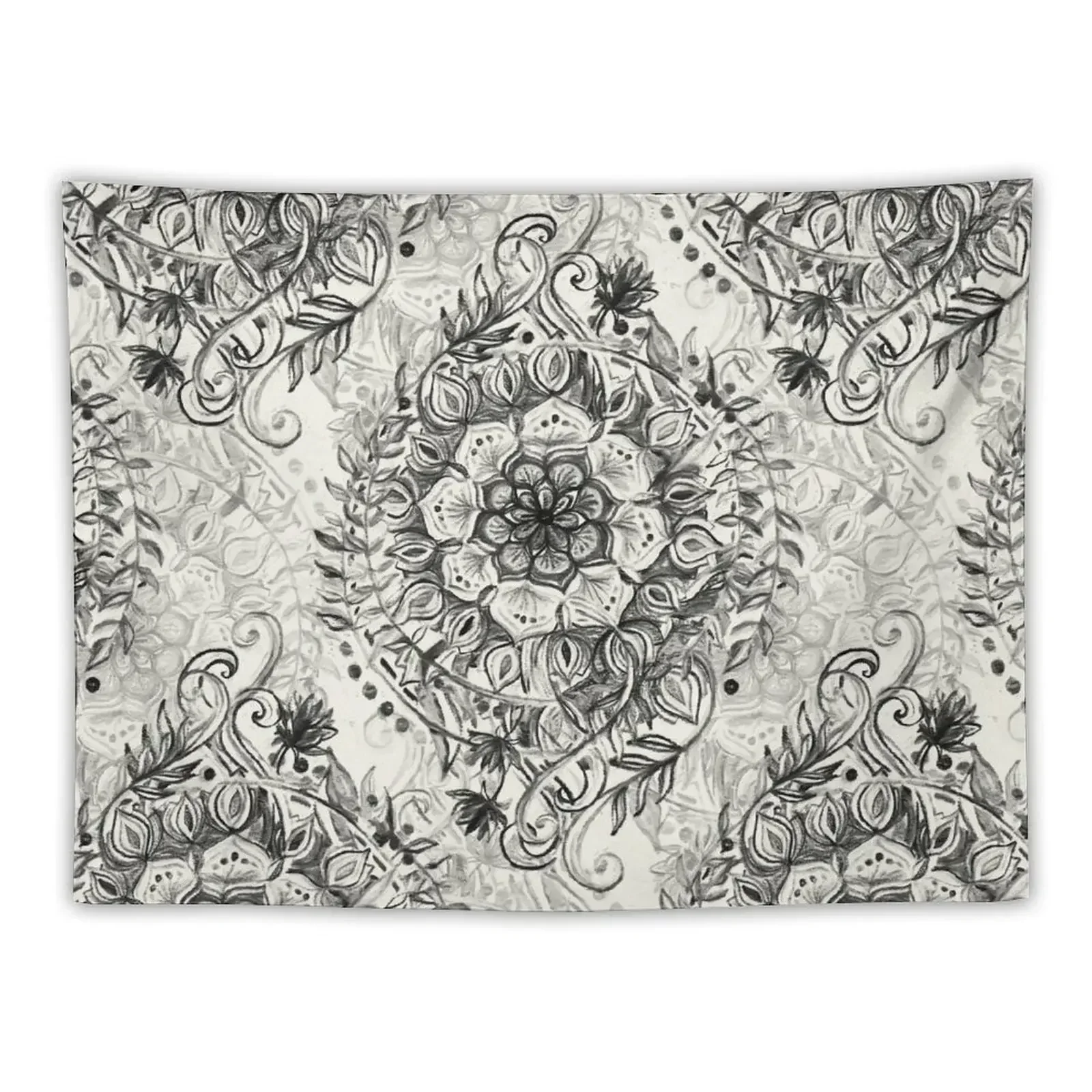 

Messy Boho Floral in Charcoal and Cream Tapestry Things To Decorate The Room Room Decor Tapestry