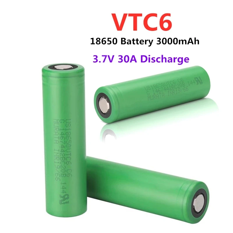 VTC6 18650 3.7V 3000mAh Li-ion rechargeable Battery 30A Discharge, toys tools flashlight Batteries