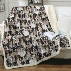 Border Collie Dogs coperta da tiro coperta di peluche stampata coperta Sherpa Super morbida per divano letto 75x100cm 130x150cm 150x200cm