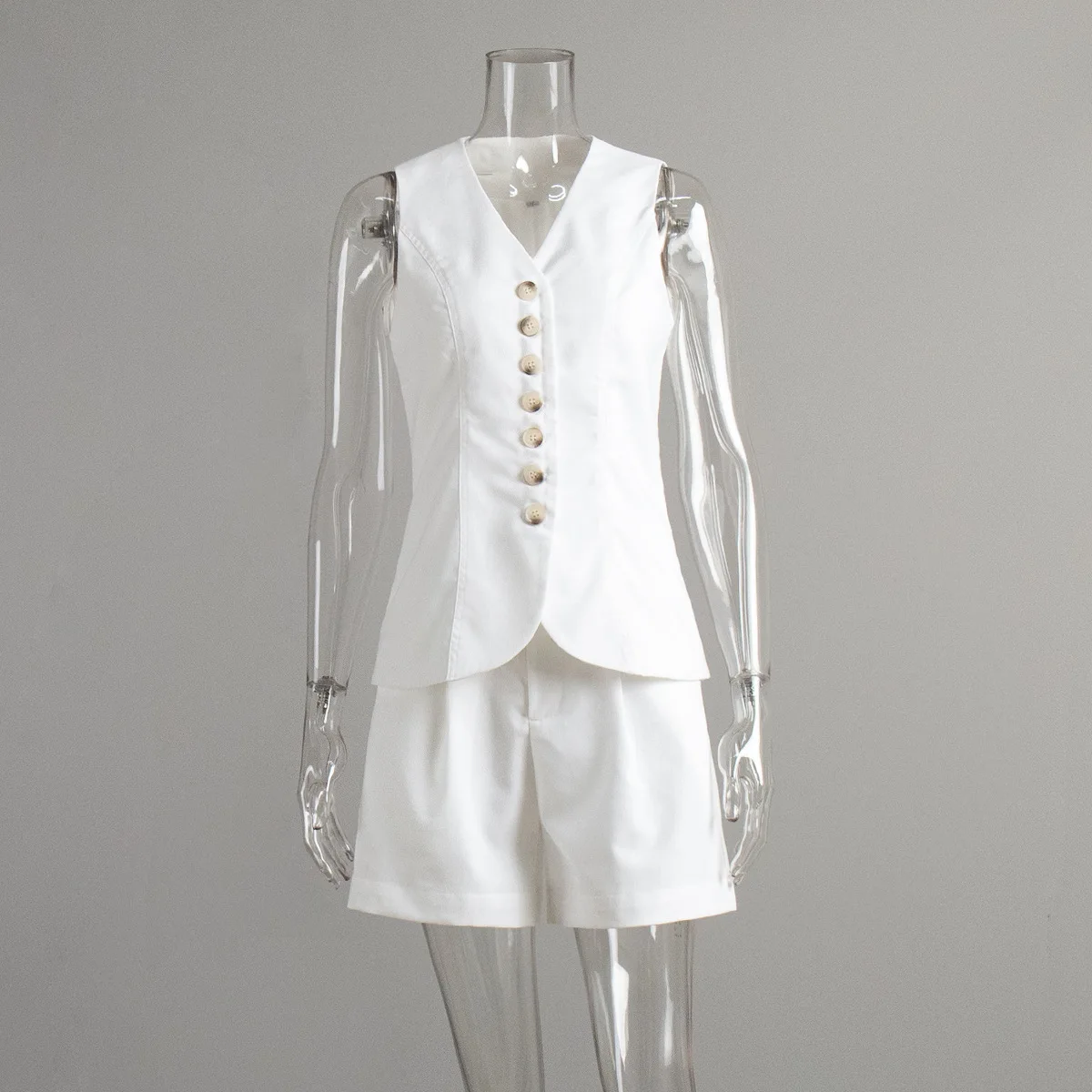 Cotton and Linen Vest Shorts Set 2025 Summer New Commuting Vest and Shorts Set Casual Set for Women