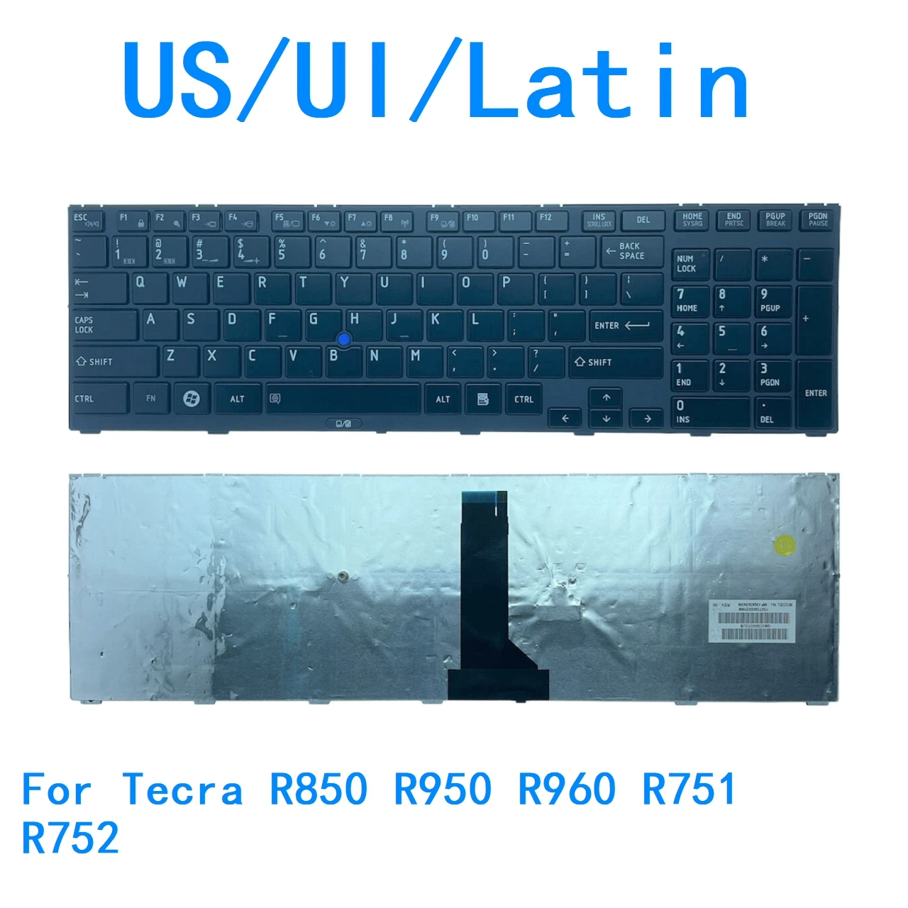 Nuevo teclado en idioma latino de EE. UU. para Toshiba Tecra R850 R950 R960 R751 R752 teclado de repuesto para PC portátil