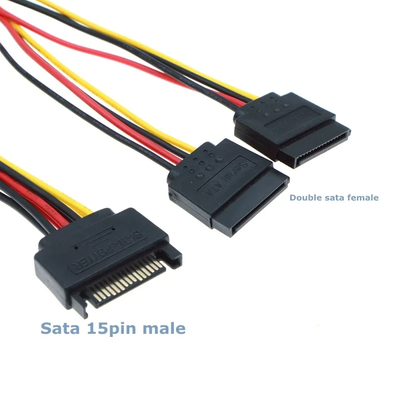 SATA 15pin Straight Elbow Male to SATA SDD IDE 4Pin Female one-to-two Computer Case Hard Drive Power Adapter Cable