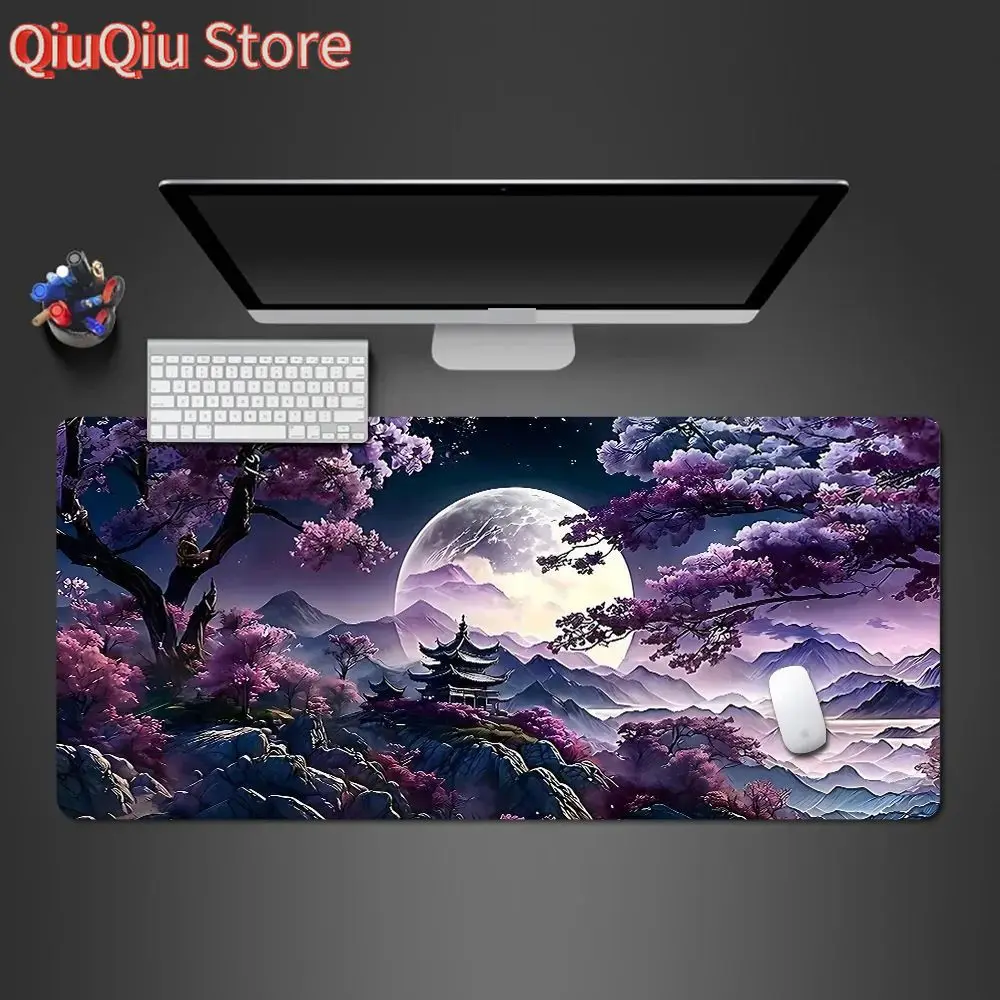 Uaaae Mouse Pad Sakura Landscape Desk Accessories Mat Gamer