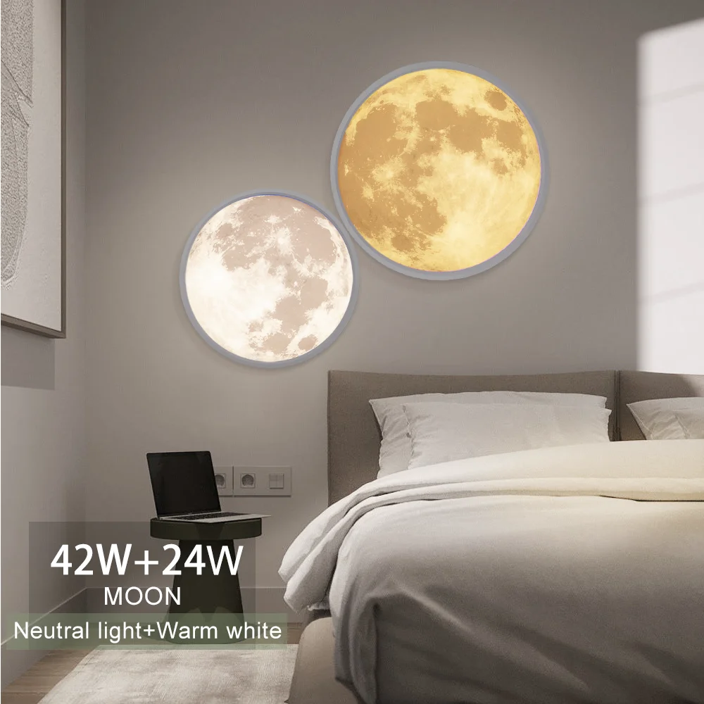 40CM Smart Moon Ceiling lamp 0.9inch Ultrathin Ceiling Light  APP/Remote Control Modern Led lights for Room Home decor Wall Lamp