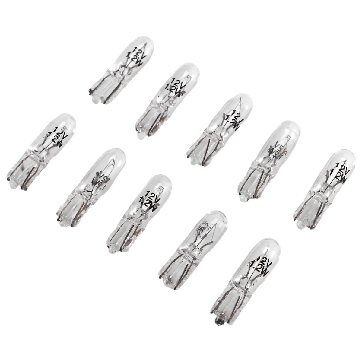 10Pcs T5 17 86 206 286 Halogen Bulb Car Instrument Panel Lamp Auto Wedge Dashboard Lamp 1.2W 12V Light Source Warm White