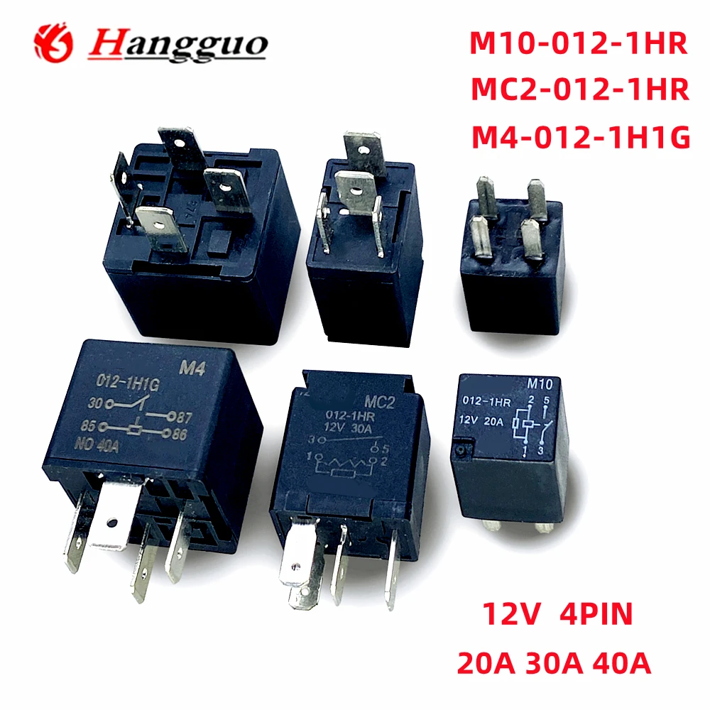 5PCS/Lot Original M10 012-1HR 20A MC2-012-1HR 30A M4-012-1H1G 40A 12V 4PIN Car Horn High beam Lamp Fuel Pump Relay
