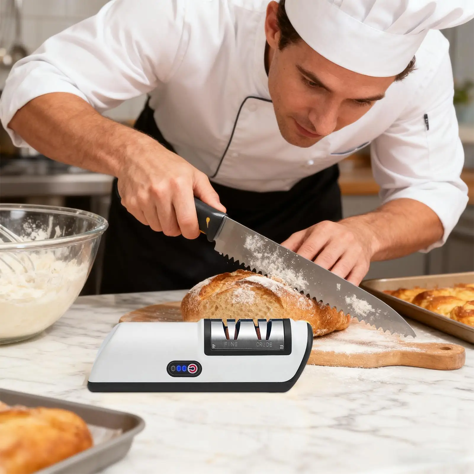 

Точилка для резаков шеф-повара, 3-ступенчатая шлифовальная машина для ножниц, зарядка через USB, автоматический точильный камень для резака для полировки, бритва, кухонная работа