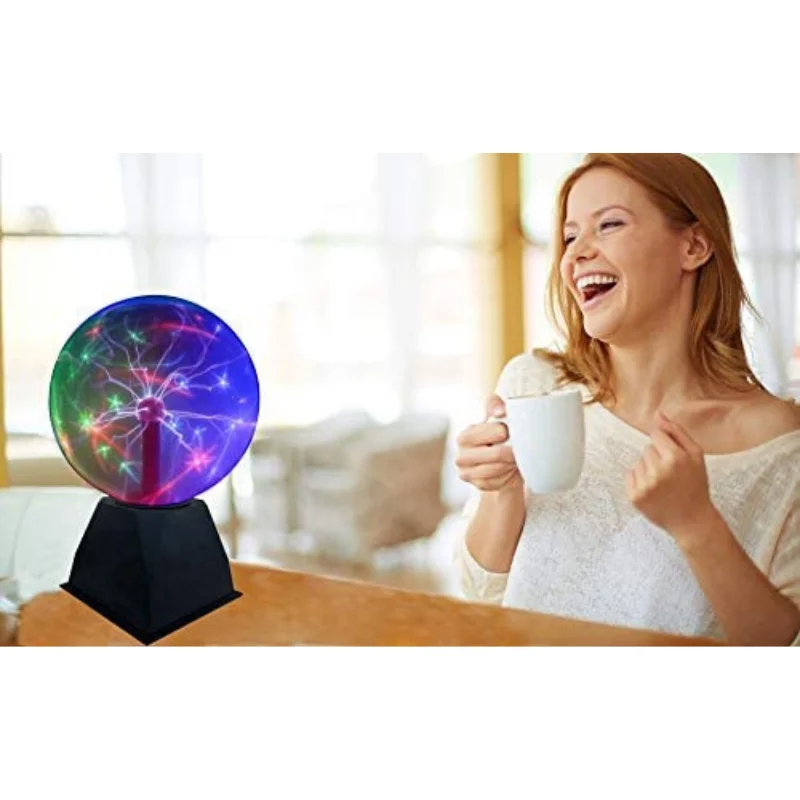 Lightahead 8" Crystal Plasma Ball Lamp with Green/Red/Purple/Multi Light Colors Globe Design Touch Sound Sensitive