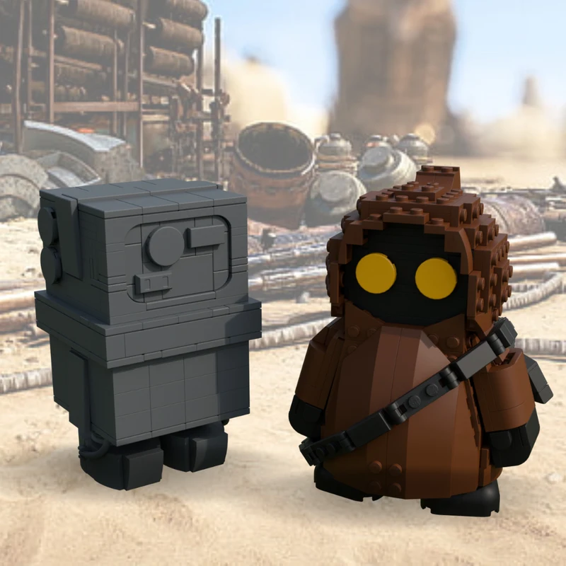 

666PCS MOC Space Battle Jawa Eg 6 Gonk Droid Model DIY Creative Ideas Assembly Building Blocks Birthday Gift Display Decor Set