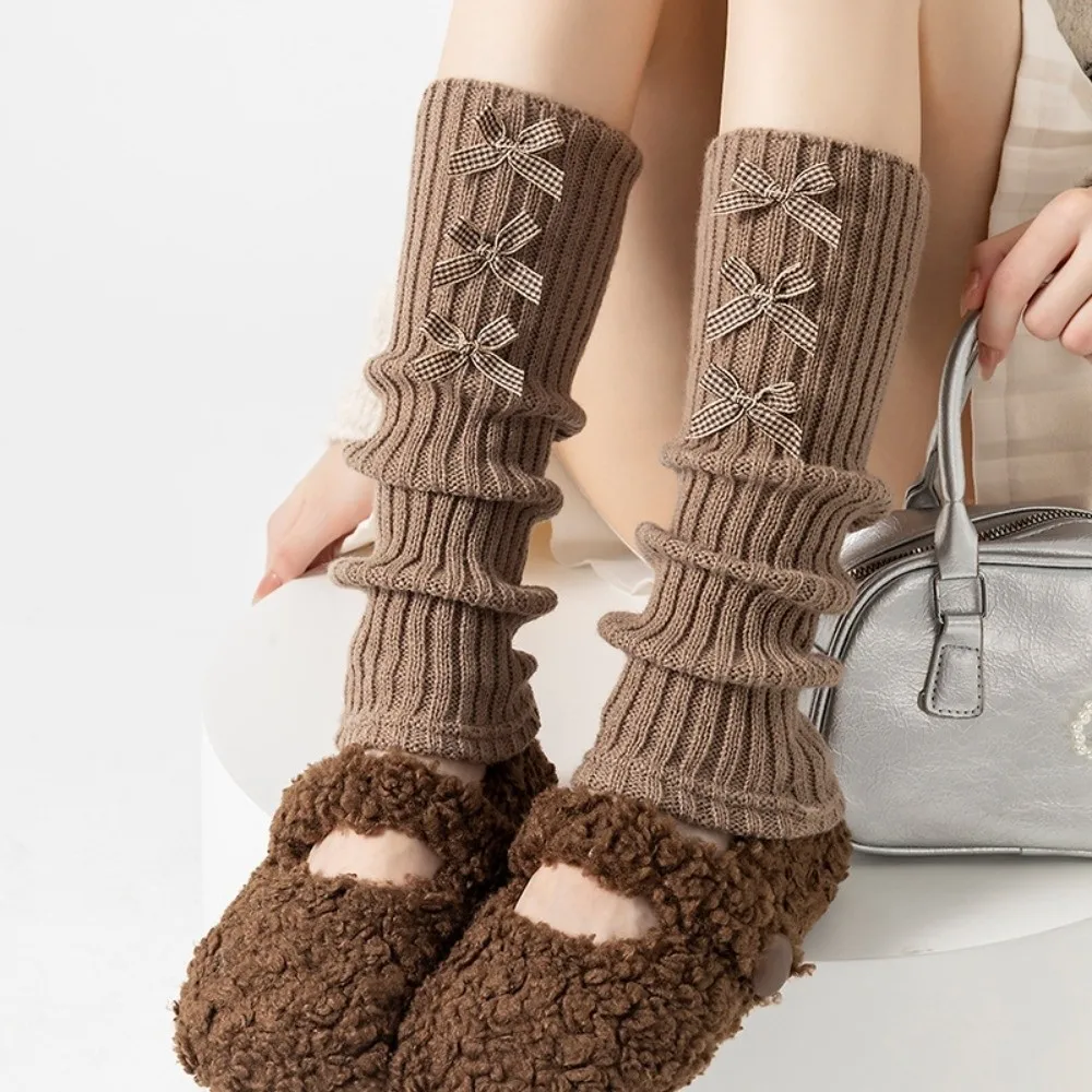 

Gifts Ballet Bow Slouch Socks Y2K Warm Tool Women's Cotton Socks Leg Warmers Boot Cuffs Merlad Knit Calf Sock