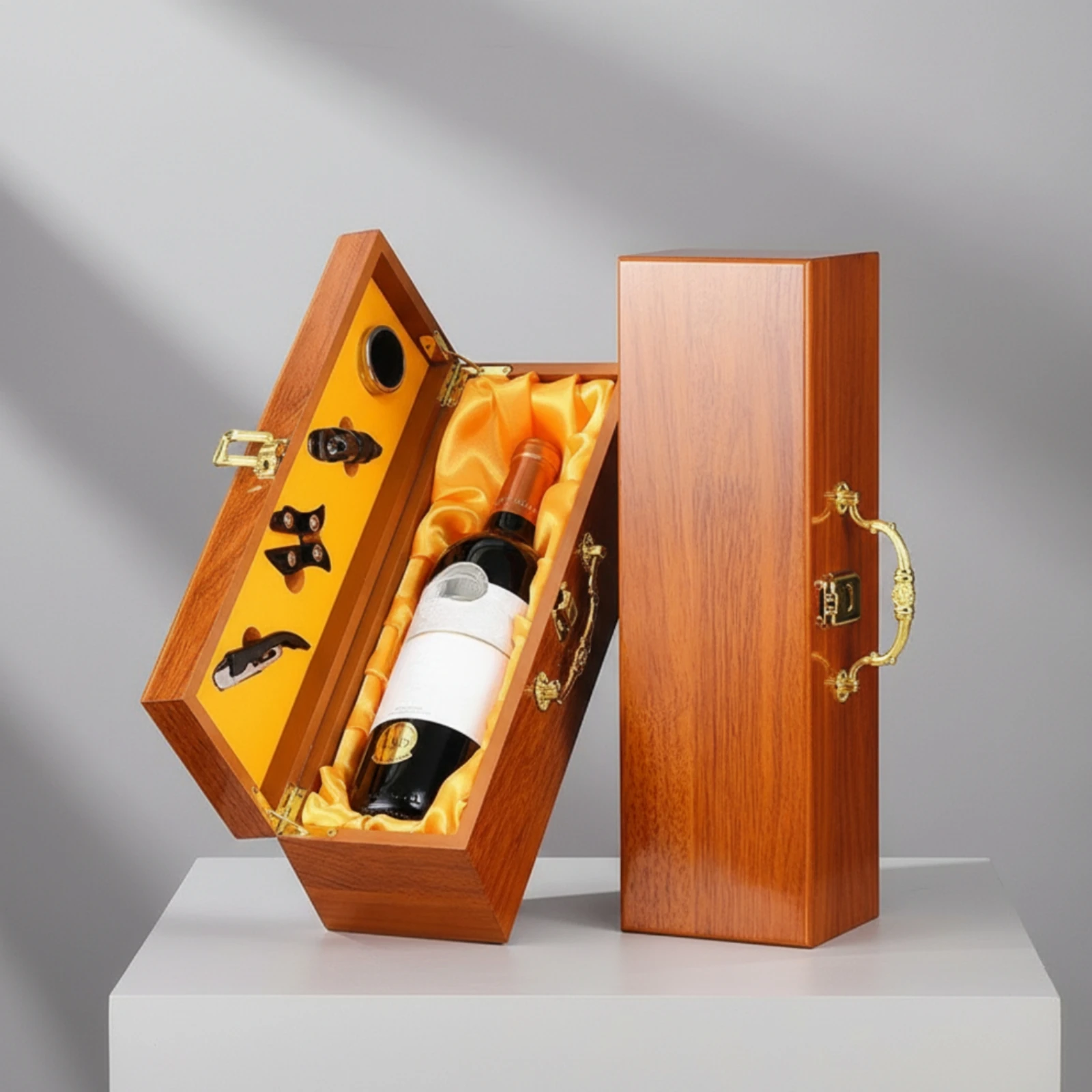 Wine Gift Box Premium Wooden Wine Box with Latch Luxury Decorative for Gifting, Celebrations