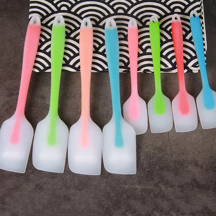 

2 Size S/L Cream Scraper Integrated High Temperature Cake Cream Silicone Scraper Translucent Head Spatula Baking Tool Cake Tool