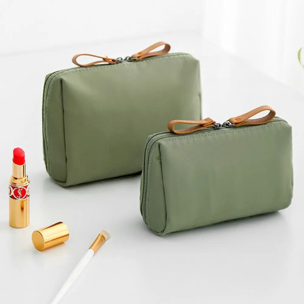 Bolsa de cosméticos de viaje de gran capacidad, bolsa de maquillaje portátil impermeable, bolsa de almacenamiento de Color sólido, organizador de artículos de tocador para mujer