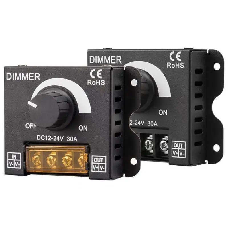 1PC Single‑Color LED Strip Light Dimmer Switch, Brightness‑Adjustable Dimming Controller for Cars and RVs