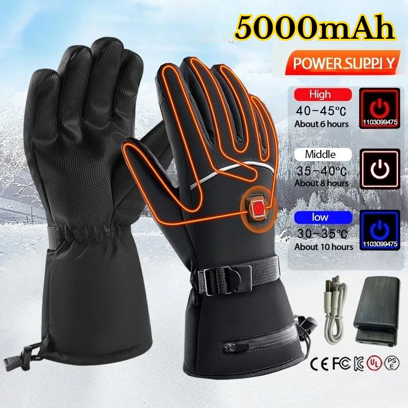 

Electric Heated Gloves Portable Battery Waterproof Touchscreen Hand Warmers For Skiing Motorcycle Cycling Hiking