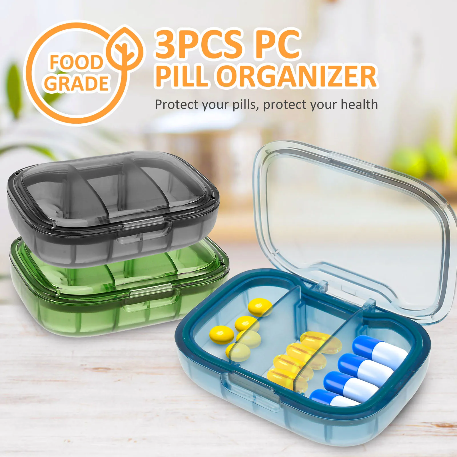 7/14/28 Days Pill Medicine Box Weekly Monthly Tablet Holder Storage Organizer Container Case Pill Box Splitters