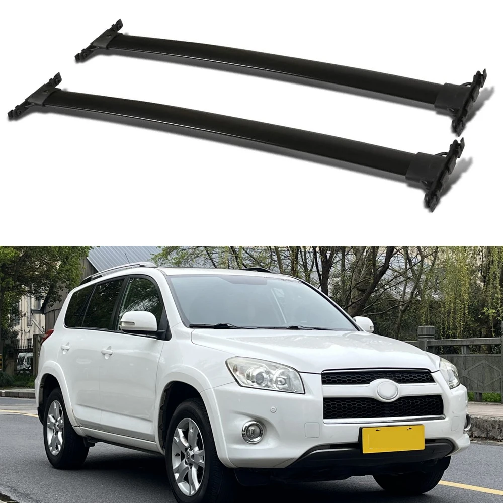 Roof Racks Cross Bars Luggage Carrier Durable for Toyota RAV4 2006-2012 Black 2x