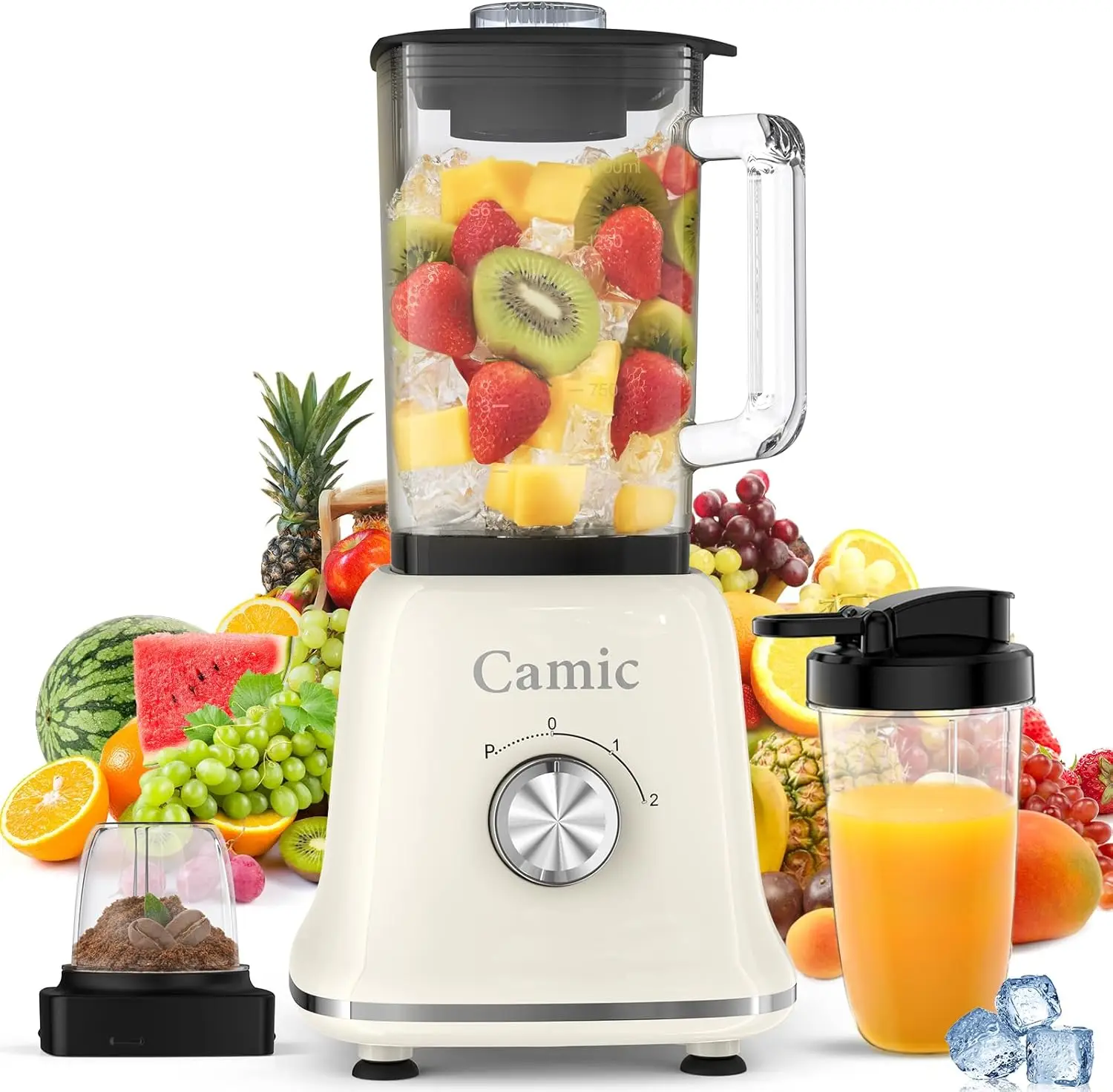 

Glass Blenders for Kitchen with 750W, 54Oz. Countertop Blender Glass Jar Food Processor Combo, BPA-Free Blender for Smoothies